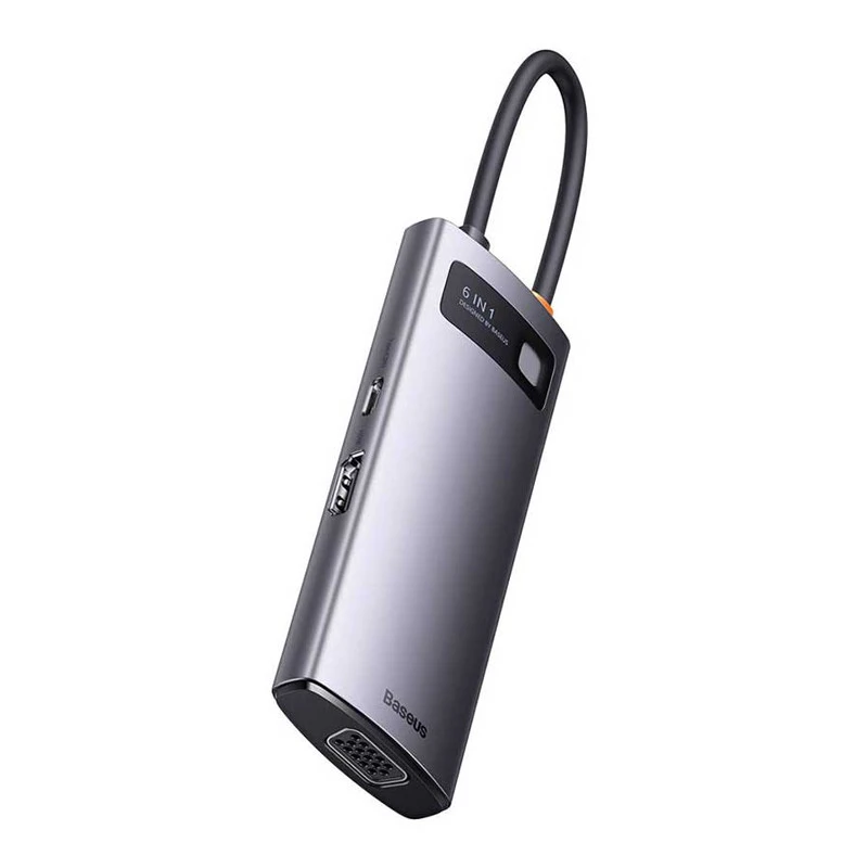 هاب 6 پورت Type-C باسئوس Metal Gleam Series WKWG030013