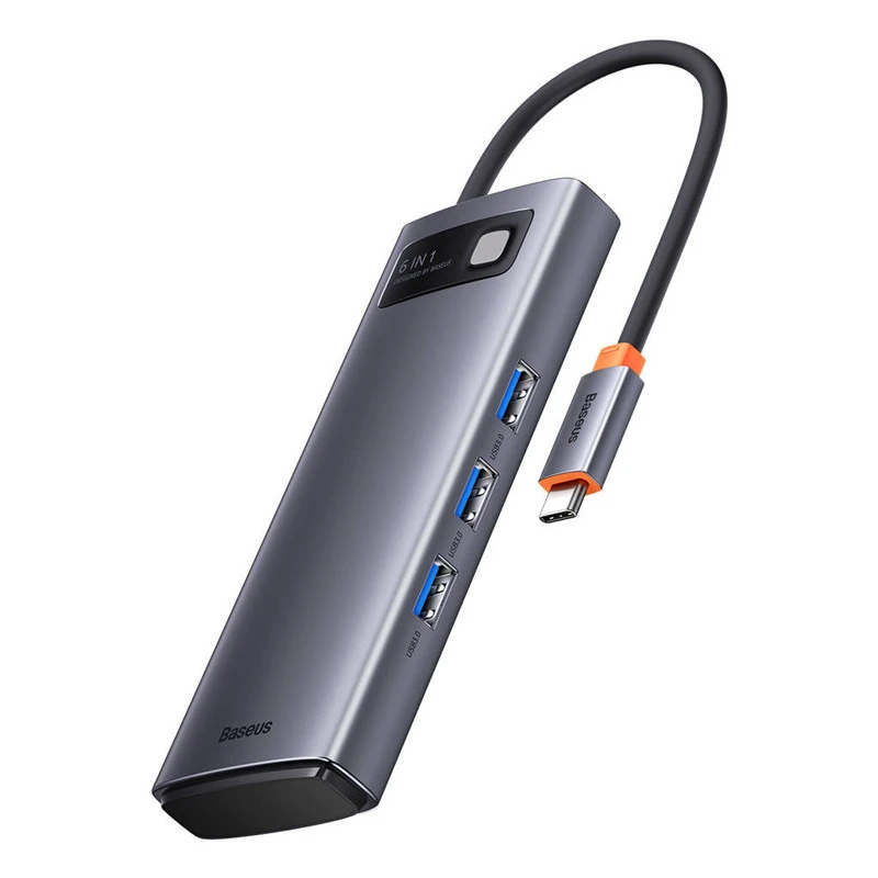 هاب 6 پورت Type-C باسئوس Metal Gleam Series WKWG030213