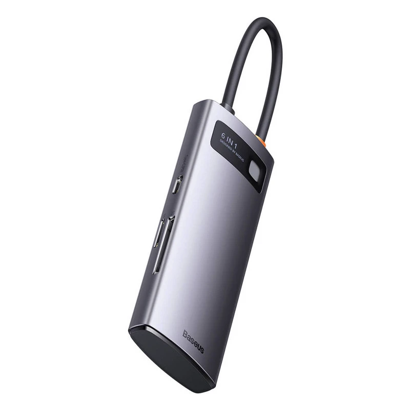 هاب 6 پورت Type-C باسئوس Metal Gleam Series WKWG030213