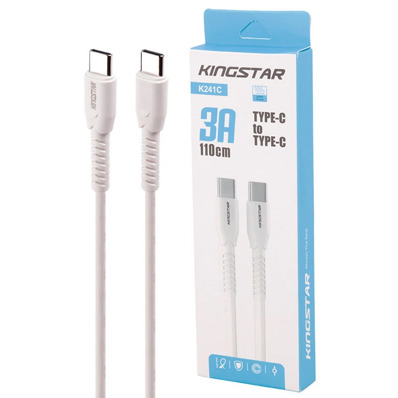 کابل تبدیل فست شارژ KingStar K241C Type-C to Type-C 3A 1.1m
