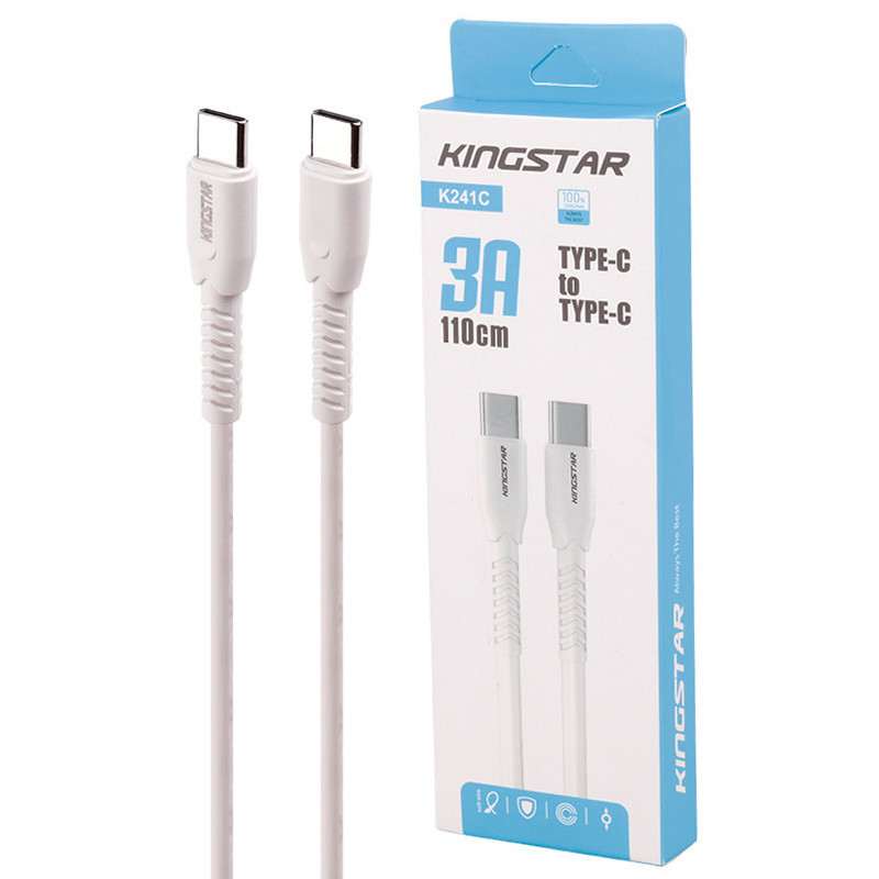 کابل تبدیل فست شارژ KingStar K241C Type-C to Type-C 3A 1.1m