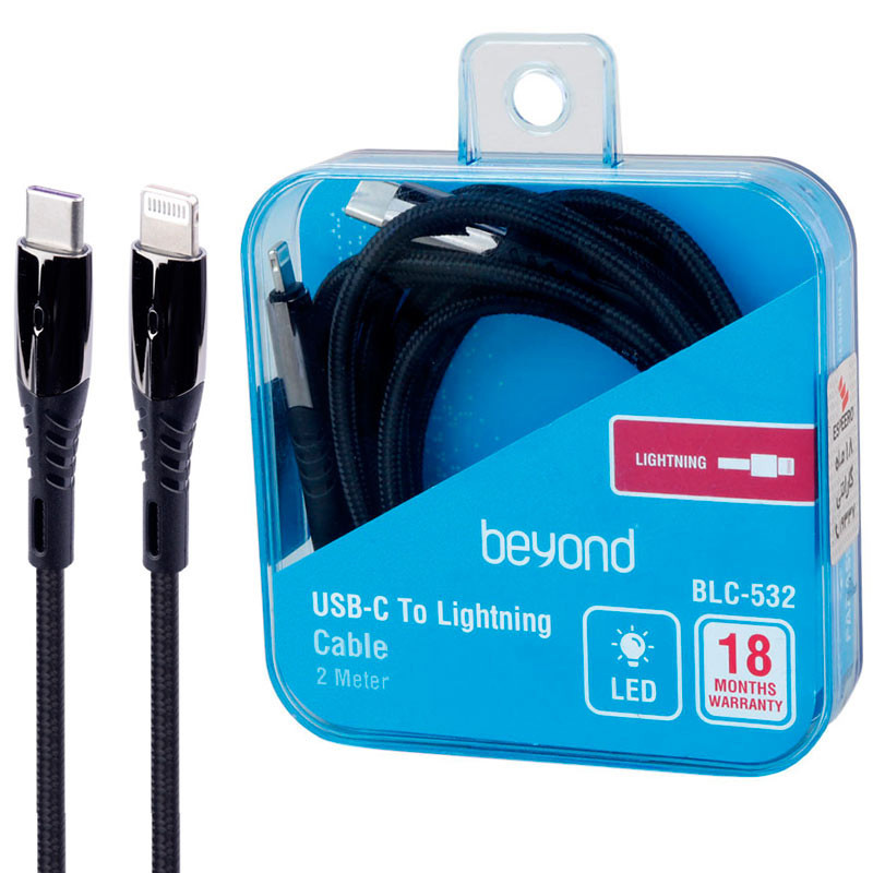 کابل تبدیل فست شارژ Beyond BLC-532 Type-C To Lightning 3A PD 27W 2m