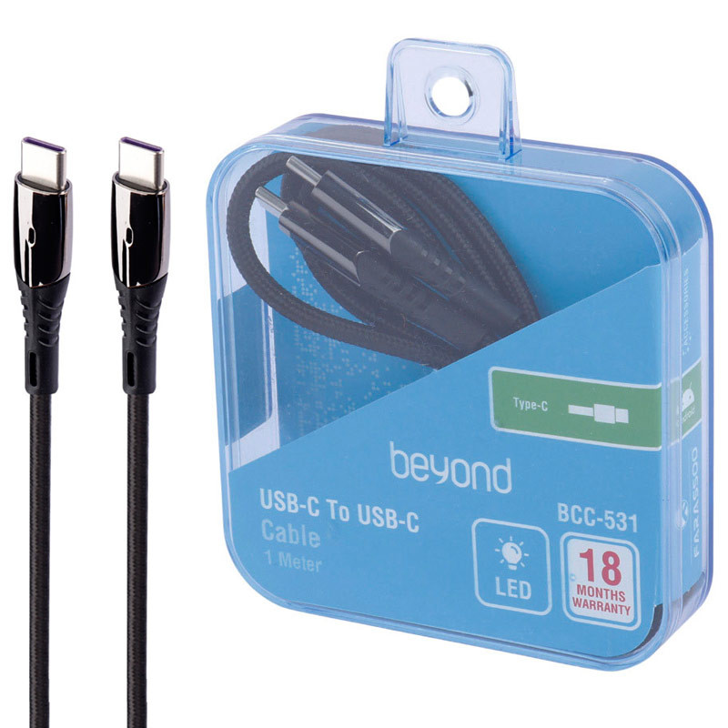 کابل تبدیل فست شارژ Beyond BCC-531 Type-C To Type-C 3A 60W 1m