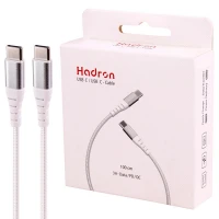 کابل تبدیل فست شارژ Hadron HTC-C-C02 Type-C to Type-C 3A PD QC 1m