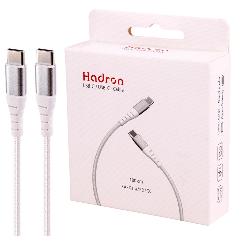 کابل تبدیل فست شارژ Hadron HTC-C-C02 Type-C to Type-C 3A PD QC 1m