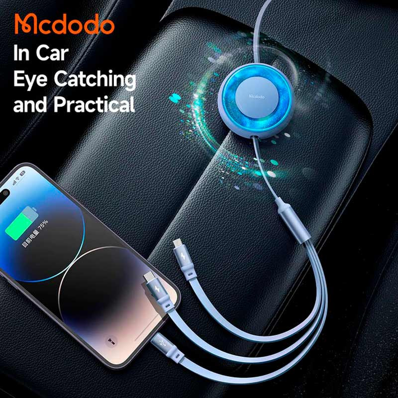 کابل ۳ سر فست شارژ Mcdodo Sparkling Series CA-373 6A 66W 1.2m