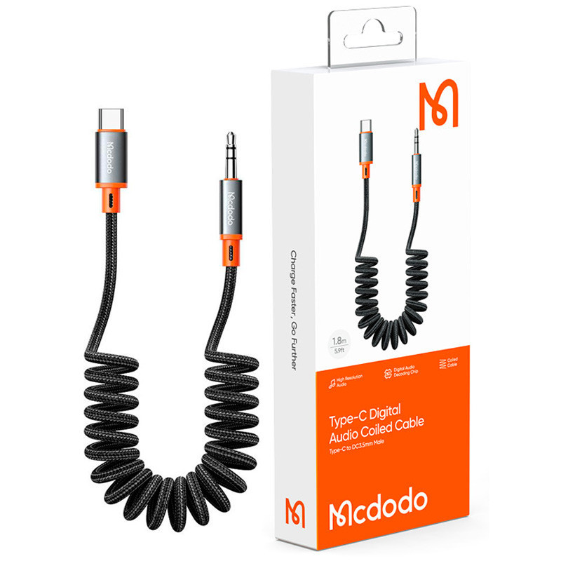 کابل تبدیل فنری Mcdodo CA-090 Type-C To AUX 1.8m