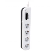 محافظ برق صوتی تصویری ۴ خانه ارت دار الکتروپیک با کابل ۲ متری PWS-04L2-Soma + شارژر USB