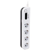 محافظ برق صوتی تصویری ۴ خانه ارت دار الکتروپیک با کابل ۲ متری PWS-04L2-Soma + شارژر USB