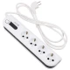 محافظ برق صوتی تصویری ۴ خانه ارت دار الکتروپیک با کابل ۲ متری PWS-04L2-Soma + شارژر USB