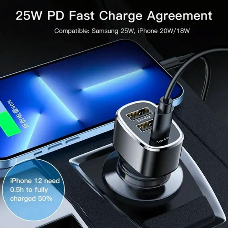 شارژر فندکی فست شارژ Yesido Y47 QC3.0 PD 3A 25W