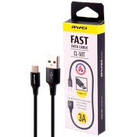 کابل کوتاه تایپ سی فست شارژ Awei CL-50T 3A 30cm