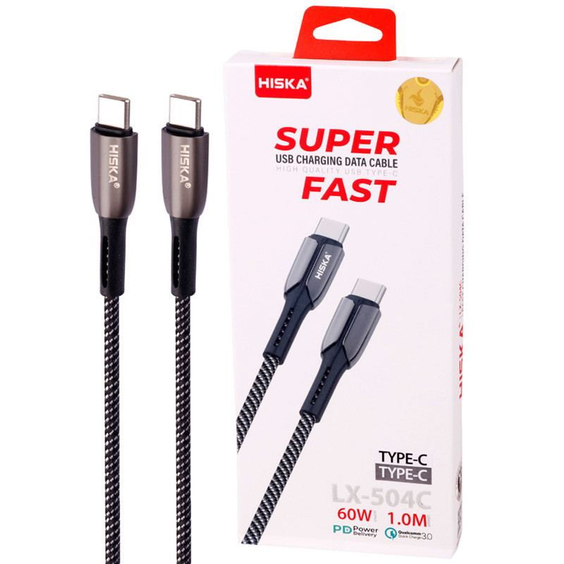 Hiska LX-504 Type-C to Type-C PD QC3.0 60W 1m Cable