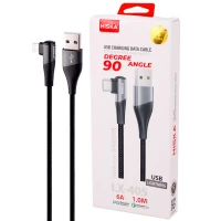 کابل آیفونی فست شارژ Hiska LX-405 6A PD QC3.0 1m یکسر L