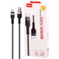 کابل تایپ سی فست شارژ Hiska LX-304 6A PD QC3.0 1m