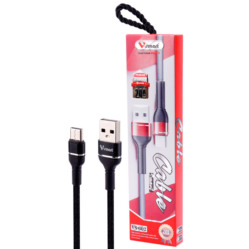 کابل کوتاه تایپ سی فست شارژ V-Smart VS-602 2.4A 20cm