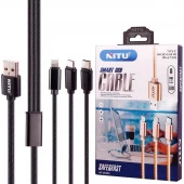 کابل سه سر فست شارژ 3.1 آمپر نیتو NT-UC003 طول 1.2 متر