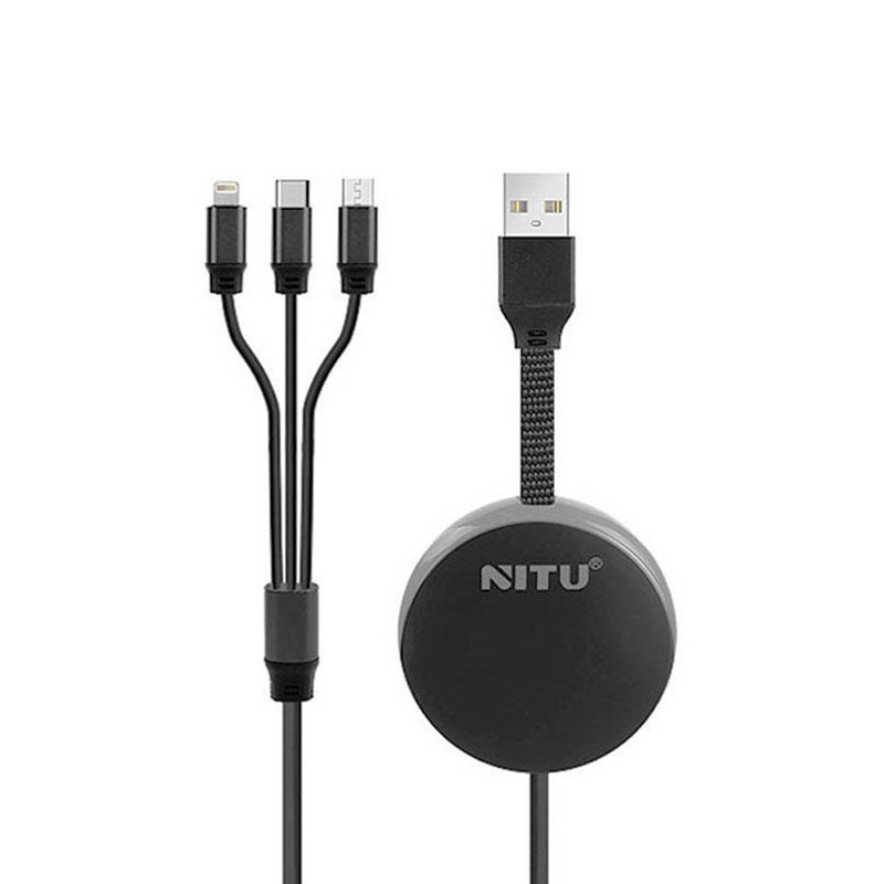کابل 3 سر فست شارژ Nitu NT-UC090 1.2m