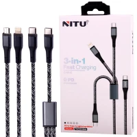 کابل 3 سر فست شارژ Nitu NC206G PD 1.2m
