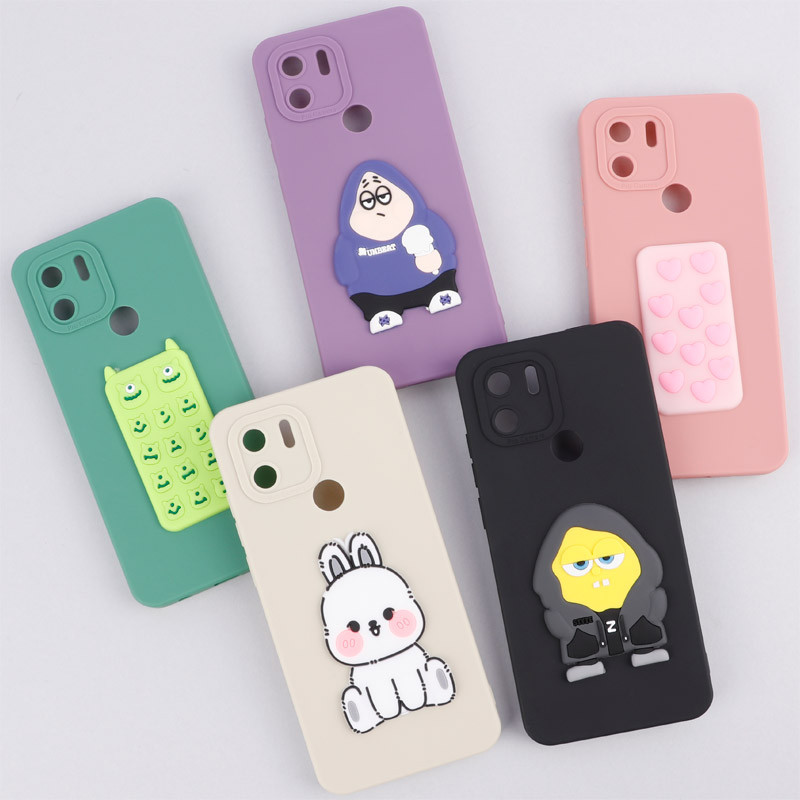 قاب سیلیکونی عروسکی برجسته محافظ لنزدار Xiaomi Redmi A1 Plus