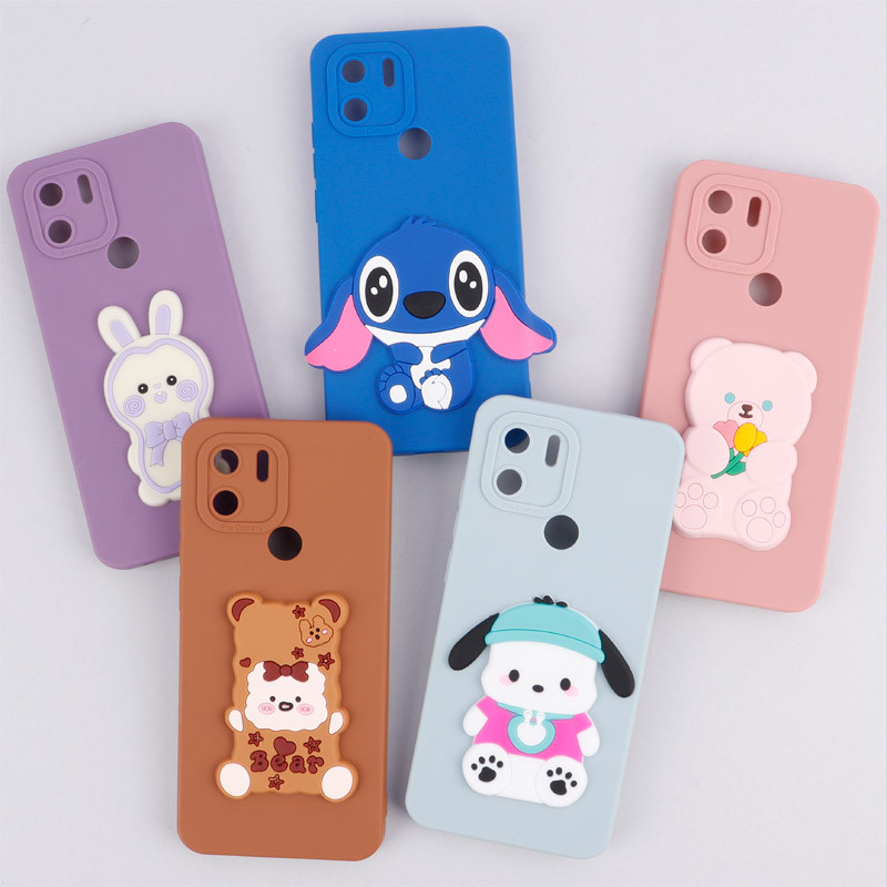قاب سیلیکونی عروسکی برجسته محافظ لنزدار Xiaomi Redmi A1 Plus