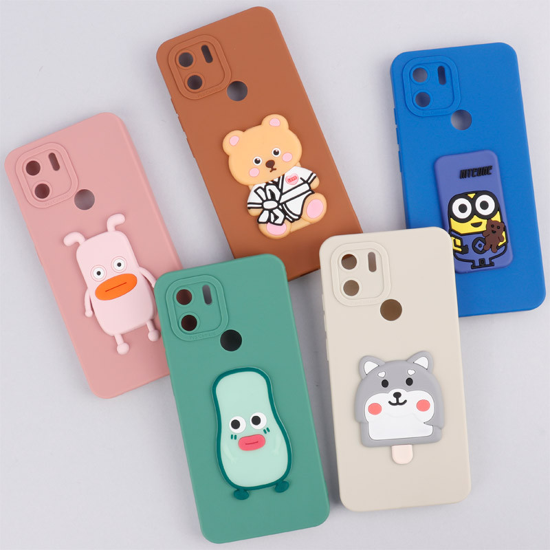قاب سیلیکونی عروسکی برجسته محافظ لنزدار Xiaomi Redmi A1 Plus