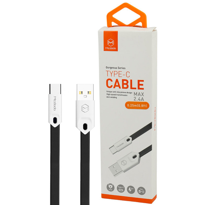 کابل کوتاه تایپ سی فست شارژ Mcdodo CA-4885 2.4A QC4.0 25cm