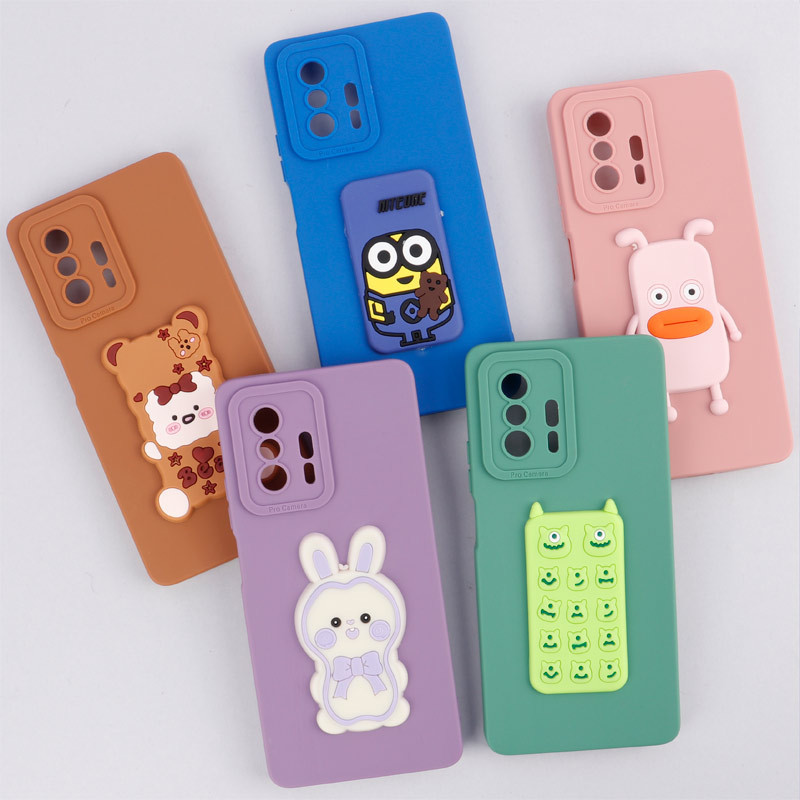 قاب سیلیکونی عروسکی برجسته محافظ لنزدار Xiaomi 11T / 11T Pro