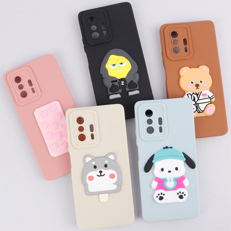 قاب سیلیکونی عروسکی برجسته محافظ لنزدار Xiaomi 11T / 11T Pro