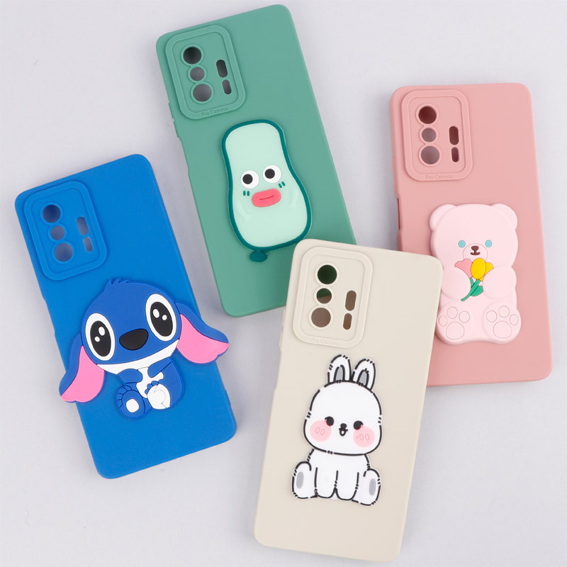 قاب سیلیکونی عروسکی برجسته محافظ لنزدار Xiaomi 11T / 11T Pro