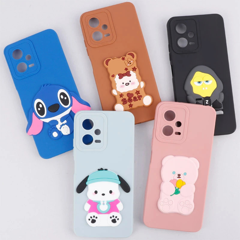 قاب سیلیکونی عروسکی برجسته محافظ لنزدار Xiaomi Redmi Note 12 4G