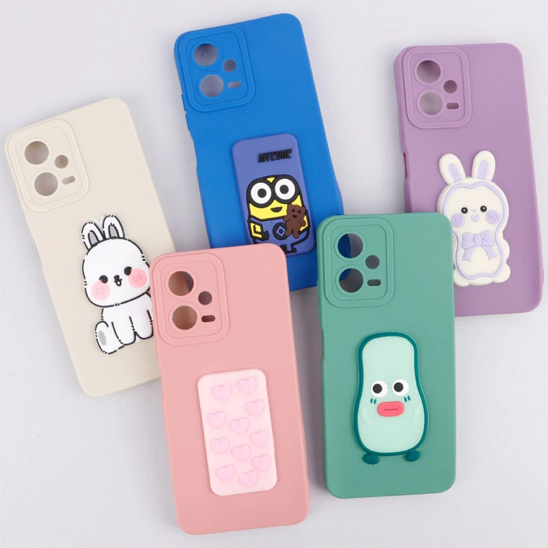 قاب سیلیکونی عروسکی برجسته محافظ لنزدار Xiaomi Redmi Note 12 4G