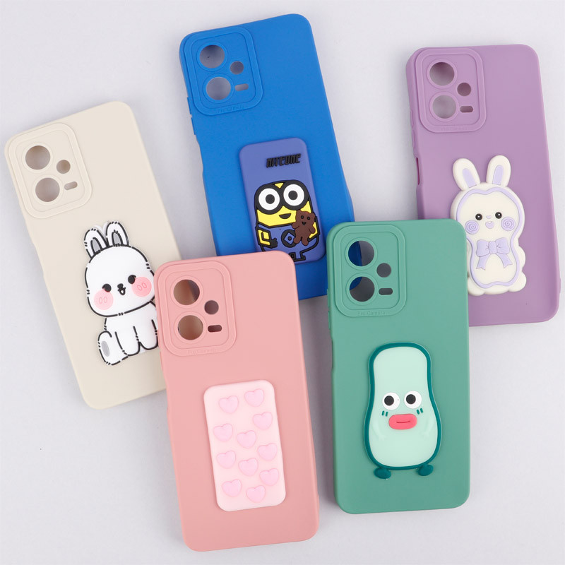 قاب سیلیکونی عروسکی برجسته محافظ لنزدار Xiaomi Redmi Note 12 4G