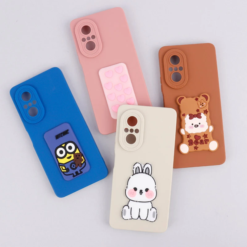 قاب سیلیکونی عروسکی برجسته محافظ لنزدار Huawei Nova 9 SE
