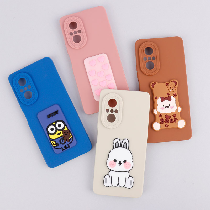 قاب سیلیکونی عروسکی برجسته محافظ لنزدار Huawei Nova 9 SE