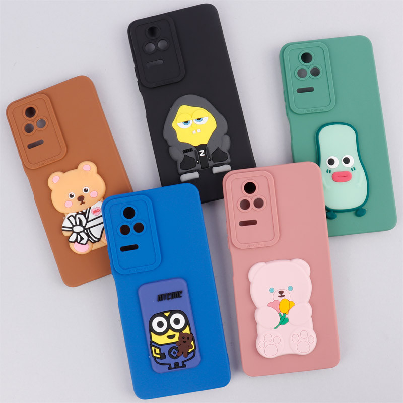 قاب سیلیکونی عروسکی برجسته محافظ لنزدار Xiaomi Poco F4