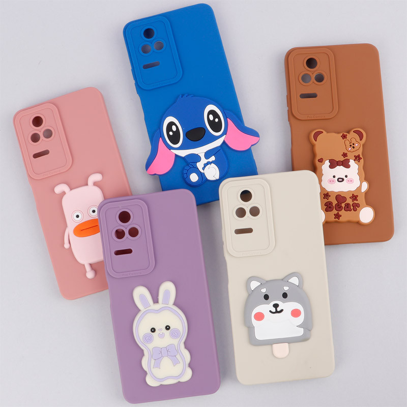 قاب سیلیکونی عروسکی برجسته محافظ لنزدار Xiaomi Poco F4