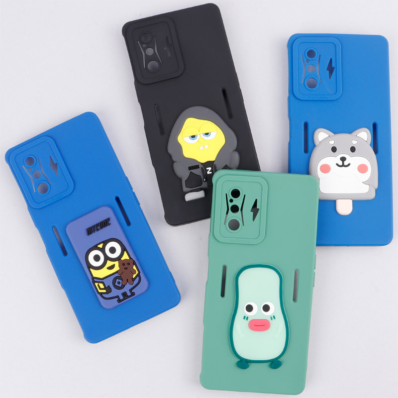 قاب سیلیکونی عروسکی برجسته محافظ لنزدار Xiaomi Poco F4 GT