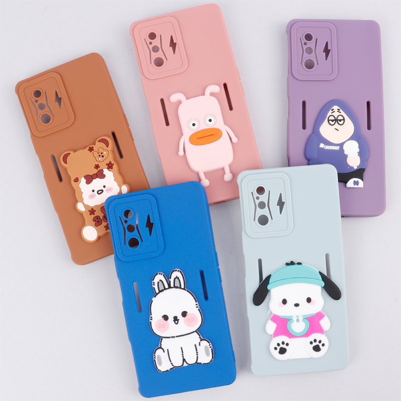 قاب سیلیکونی عروسکی برجسته محافظ لنزدار Xiaomi Poco F4 GT