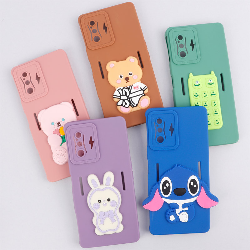 قاب سیلیکونی عروسکی برجسته محافظ لنزدار Xiaomi Poco F4 GT