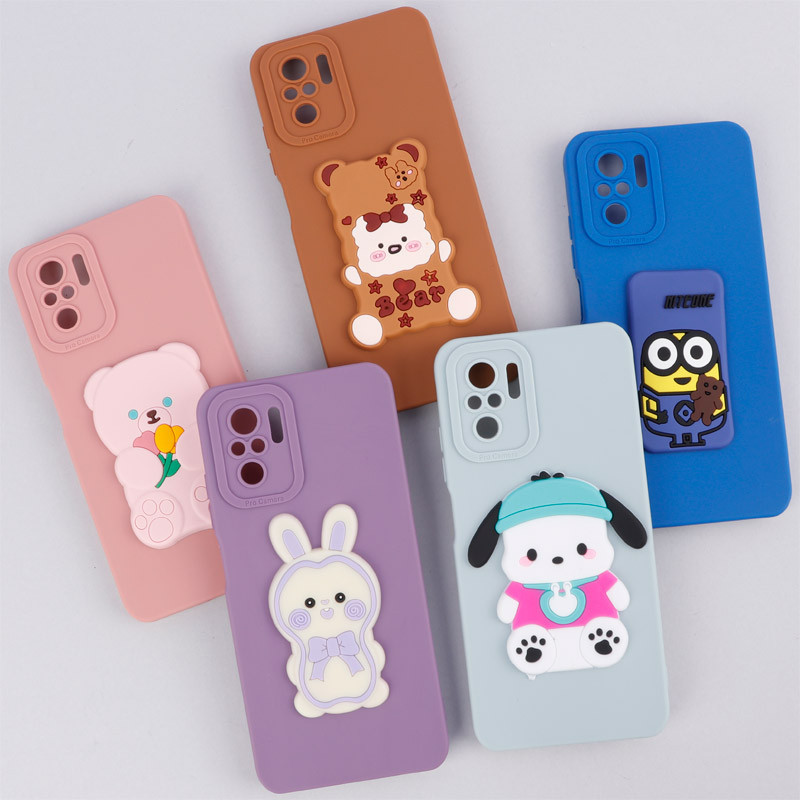 قاب سیلیکونی عروسکی برجسته محافظ لنزدار Xiaomi Poco M5s
