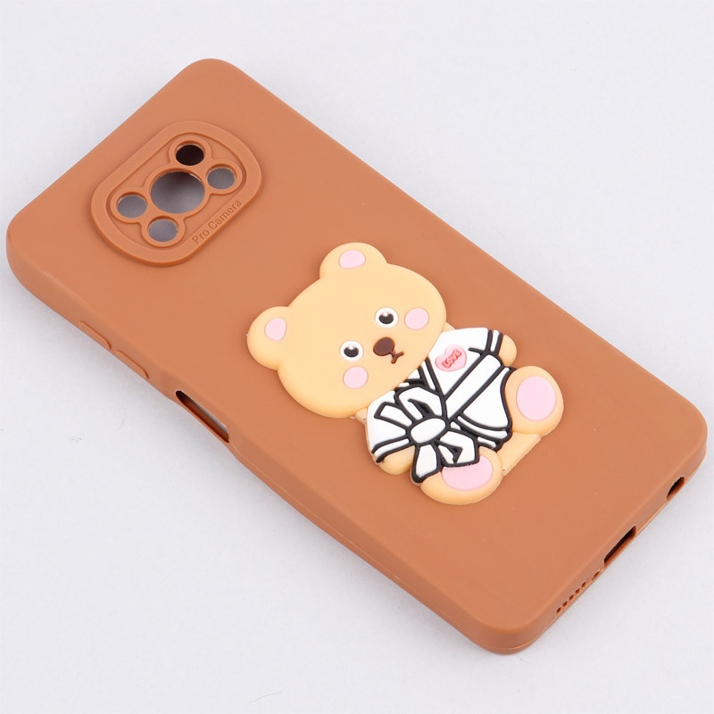 قاب سیلیکونی عروسکی برجسته محافظ لنزدار Xiaomi Poco X3