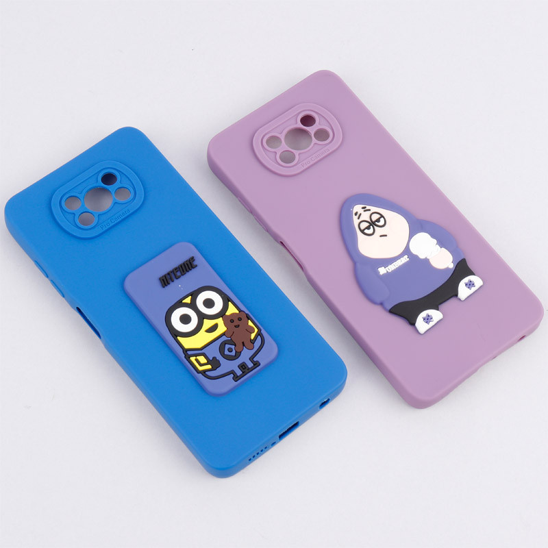 قاب سیلیکونی عروسکی برجسته محافظ لنزدار Xiaomi Poco X3