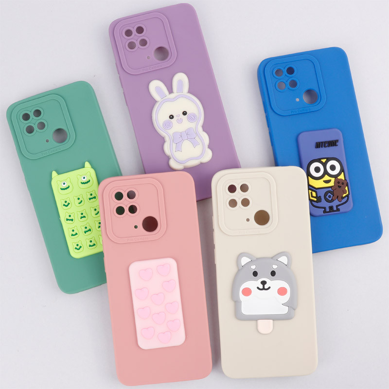 قاب سیلیکونی عروسکی برجسته محافظ لنزدار Xiaomi Redmi 10C