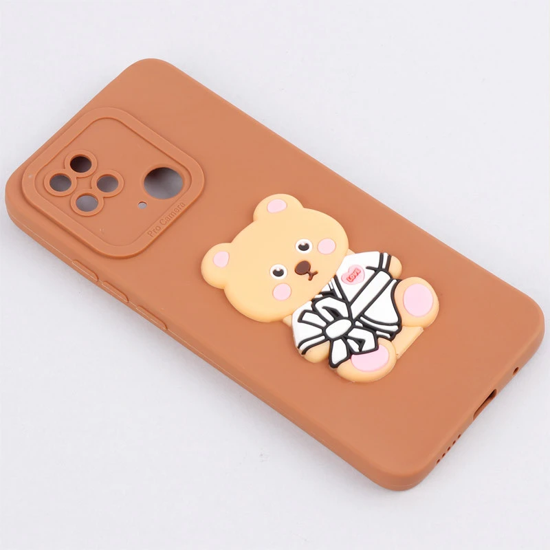قاب سیلیکونی عروسکی برجسته محافظ لنزدار Xiaomi Redmi 10C