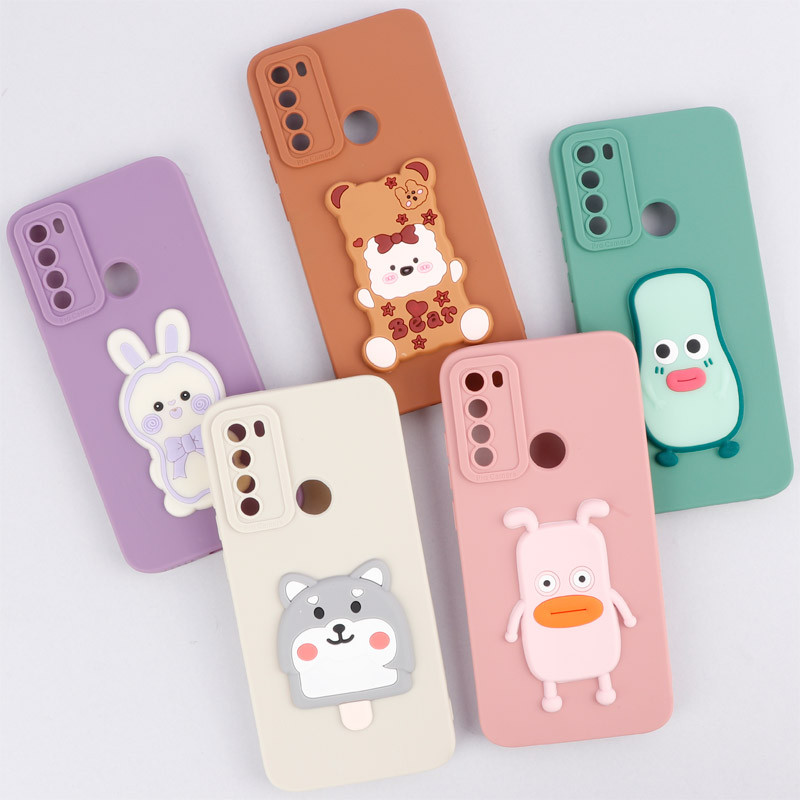 قاب سیلیکونی عروسکی برجسته محافظ لنزدار Xiaomi Redmi Note 8