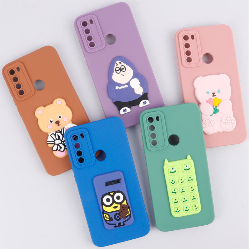 قاب سیلیکونی عروسکی برجسته محافظ لنزدار Xiaomi Redmi Note 8