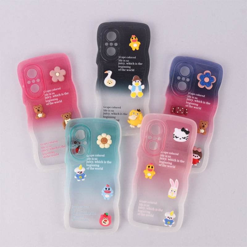 قاب عروسکی برجسته دو رنگ محافظ لنزدار Huawei Nova 9 SE 4G / 9 SE 5G