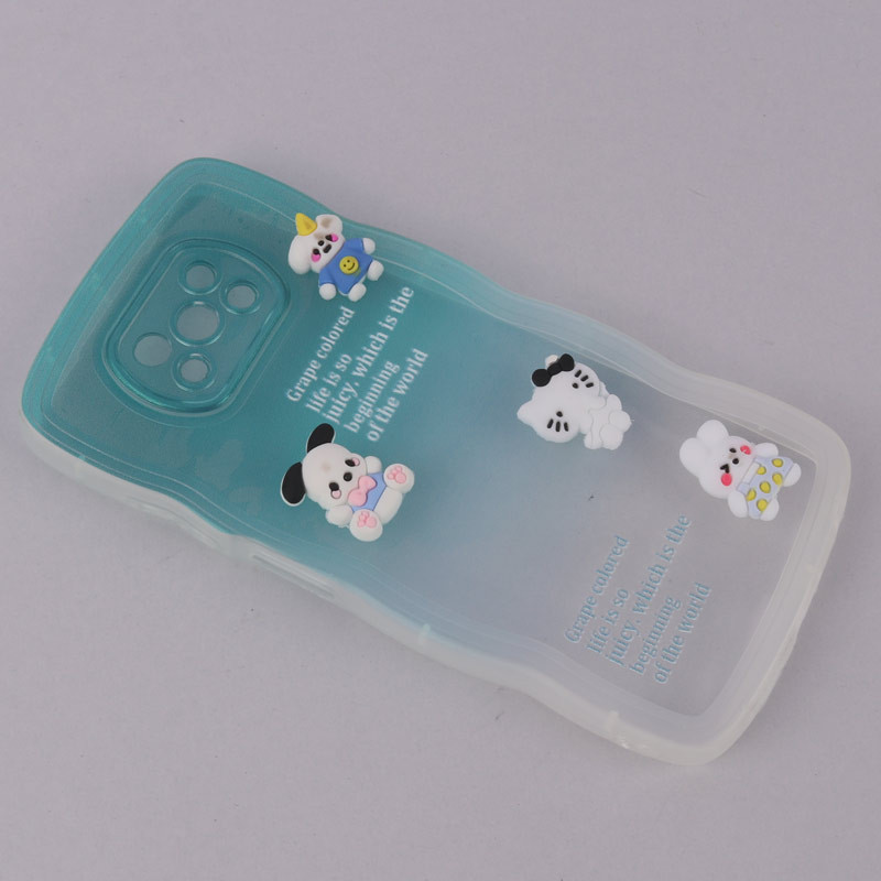 قاب عروسکی برجسته دو رنگ محافظ لنزدار Xiaomi Poco X3