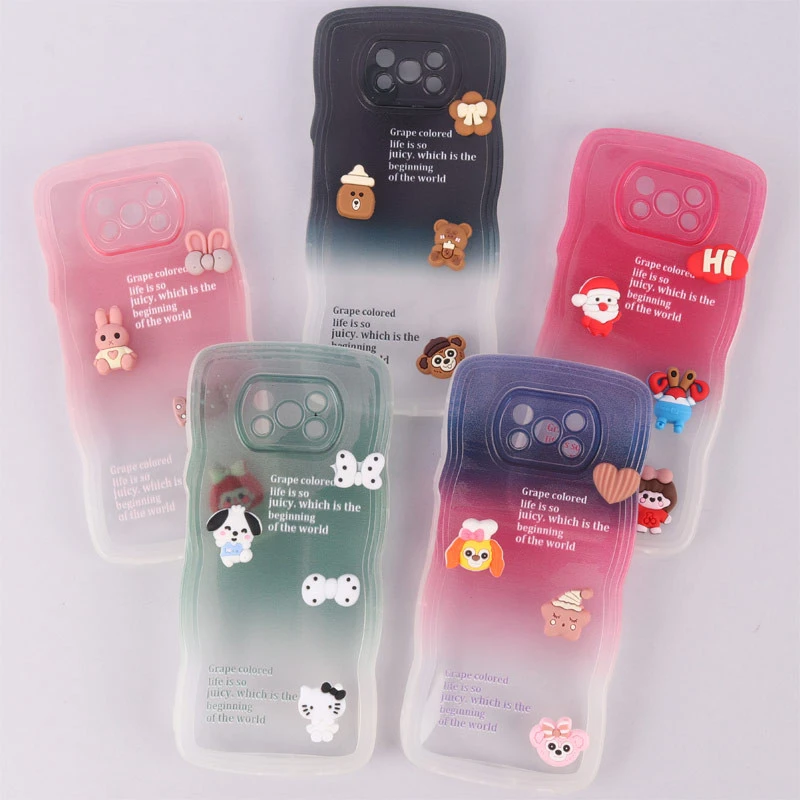 قاب عروسکی برجسته دو رنگ محافظ لنزدار Xiaomi Poco X3